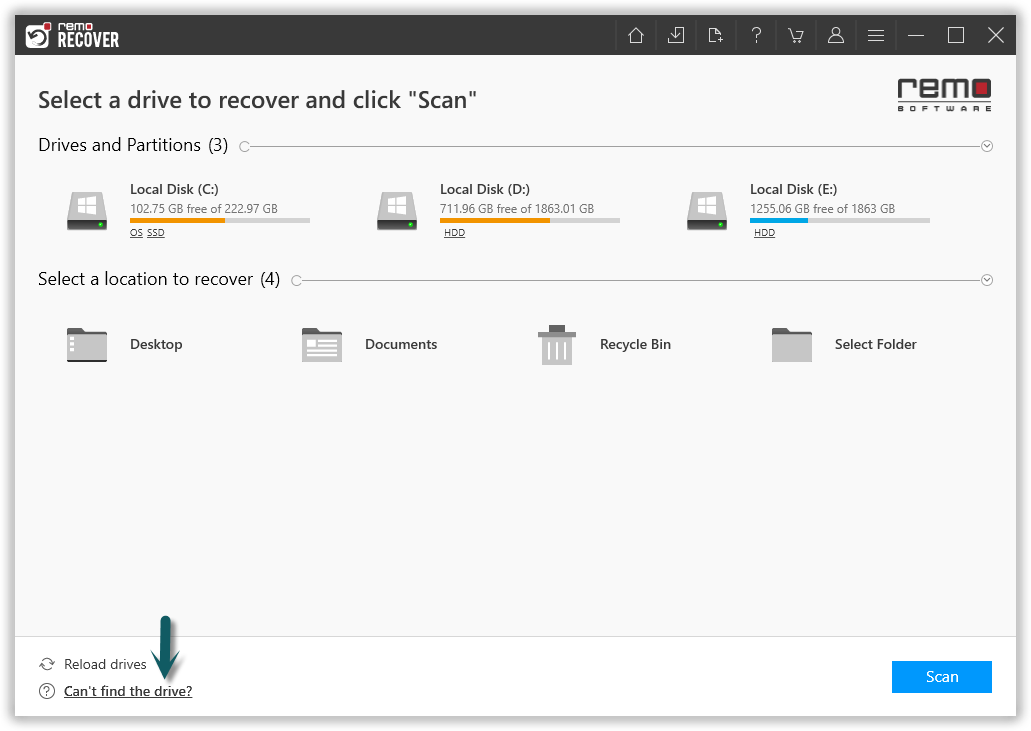 Lexar Card Recovery - Main Screen